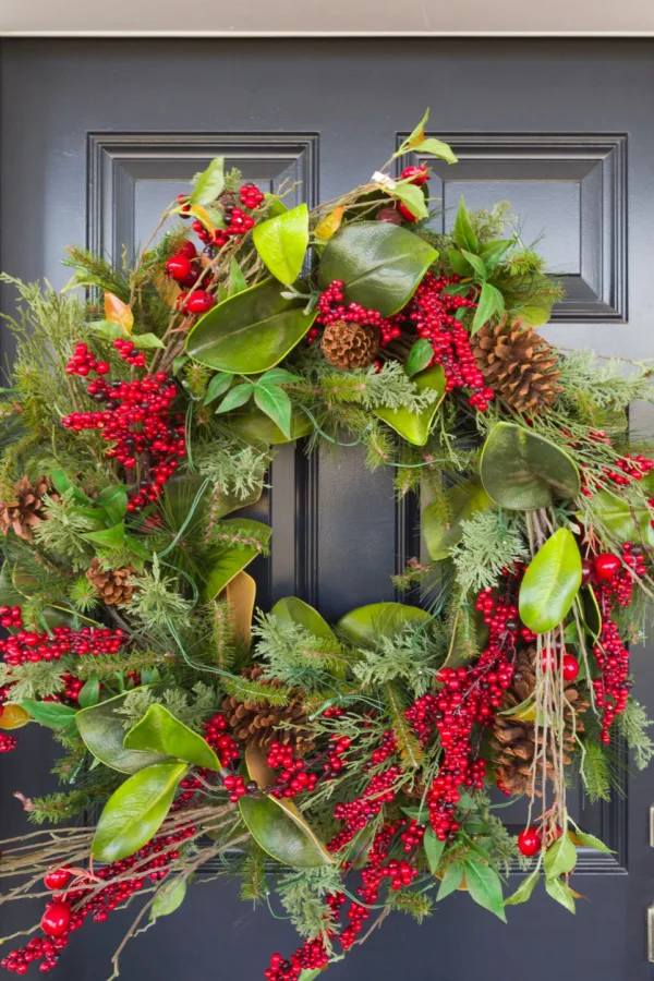 Cuttings from a holly bush make stunning holiday displays.