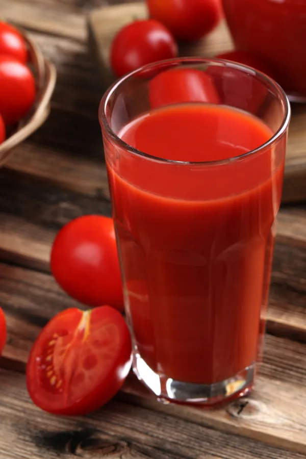 A glass of tomato juice