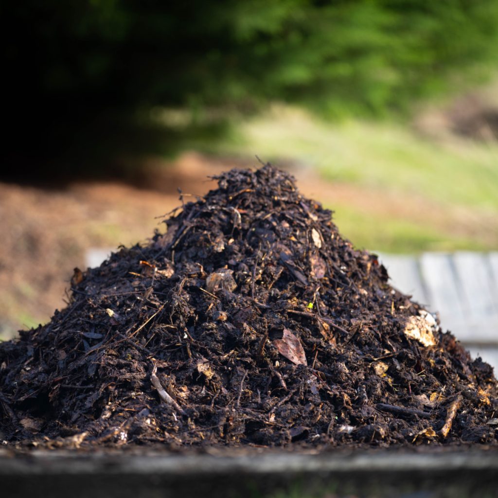 A pile of finished compost