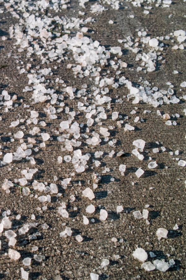 rock salt on concrete