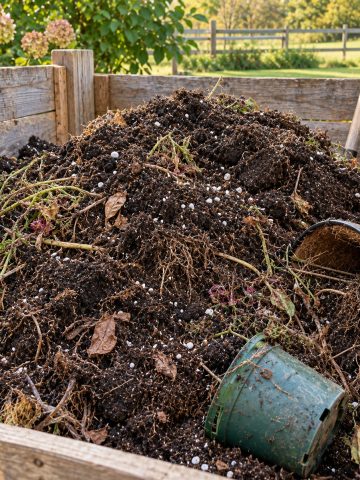 potting soil compost pile
