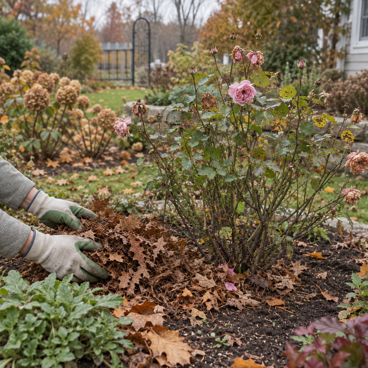 fall rose bush care